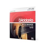 Odea Daddario EJ12 Akustik Gitar Tel Seti, 80/20 Bronze, Medium Gauge - 3 Renk Sunburst
