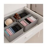 Odea Deconox 4 Adet Tek Boy Katlanabilir Çekmece Organizer Seti | Dolap Içi Saklama Kutusu | Iç Giyim, Çorap ve Aksesuar Düzenleyici | Telli Dik Duruş Sağlayan Kumaş Dolap Düzenleyici 30X15X12.5CM
