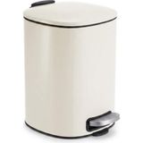 Odea Deconox 5 Lt Krem Paslanmaz Çelik Pedallı Çöp Kovası, Yavaş Kapanan Asansörlü Kapaklı Metal Çöp Kutusu, Banyo Wc Ofis Için Kompakt, 20X20X27 cm - 0 - 199 ml - 000-Siyah