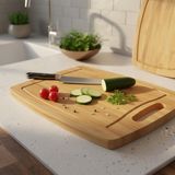 Odea Deconox Antibakteriyel Bambu Kesme Tahtası (34X24 Cm) | Oluklu, Saplı Dikdörtgen Doğrama Tahtası | Hijyenik ve Bıçak Dostu Mutfak Tahtası - 0 - 19 L