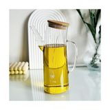 Odea Deconox Bambu Kapklı Borosilikat Cam Yağlık & Sirkelik – 1 Litre | Isıya Dayanıklı & Sızdırmaz Tasarım | Bambu Kapaklı Şeffaf Cam Yağdanlık – 1000ML