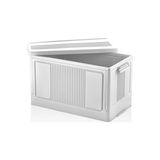 Odea Deconox Dev Boy Katlanır Kilit Kapaklı Kasa 55 Litre Hacimli, Yer Kaplamayan Portatif Saklama Kutusu Ardiye, Balkon, Mutfak, Kiler, Bahçe ve Araç Bagajı Için Güvenli Organizer (Beyaz)