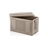 Odea Deconox Dev Boy Katlanır Kilit Kapaklı Kasa 55 Litre Hacimli, Yer Kaplamayan Portatif Saklama Kutusu Ardiye, Balkon, Mutfak, Kiler, Bahçe ve Araç Bagajı Için Güvenli Organizer (Toprak)