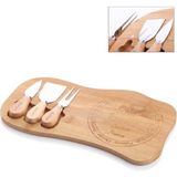 Odea Deconox Peynir Sunum Seti 4 Parça, Bambu Servis Tahtası ve 3 Parça Peynir Bıçağı Seti, Peynir Tabağı, Kahvaltı, Meze, Şarküteri ve Ikramlık Sunum Tahtası, 33 x 17,5 x 1,2 cm - 0 - 19 L