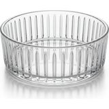 Odea Deconox Pupa Model El Yapımı Üfleme Cam Sunum Kasesi - Optikli (Çizgili) Dekoratif Salata, Meyve ve Meze Kasesi (14X6 Cm) - 0,5 kg