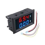 Odea Dijital Dual Voltmetre Ampermetre Volt Akım Ölçer Dc 0-100V 10A Kırmızı-Mavi, Voltmetre, Ampermetre