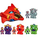 Odea Disney Jr. Series Marvel's Iron Man And His Awesome Friends Ultimate Dev Boyutlu Zırh Iron Jet Oyuncak Seti, 7,6 cm Aksiyon Figürleri, Zırh Kostümleri, Araç - (DipCamo)Charcoal-White