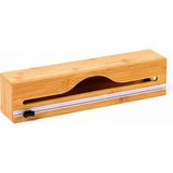 Odea Doğal Bambu Streç Film ve Alüminyum Folyo Dispenser Kesici Kutusu, Asılabilir Mutfak Düzenleyici Organizer, Pratik Kesim ve Saklama Aparatı, Premium Dayanıklı Tasarım, 33,4 x 8 cm - 0,33 - 00-Siyah - Beyaz