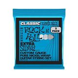 Odea Ernie Ball Ekstra Slinky Klasik Rock And Roll Elektro Gitar Dizeleri Saf Nikel Yara 3'lü Paket Ölçer 8-38 - 3 Renk Sunburst