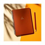 Odea Fark Tanıtım 4 Aylık Hedef ve Egzersiz Planlayıcı Defter, A5 Spiralli, 132 Sayfa, Suni Deri Kapak | Fit Journal (Turuncu) - 41 Delft Blue
