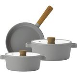 Odea Fika Gri Tencere ve Tava Seti 5 Parça
