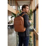 Odea Focux-08 Unısex Laptop Bölmeli Deri Sırt Çantası Laptop Sırt Çantası Taba