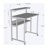 Odea Frenli Tekerlekli Çalışma Masası, 85X50 Cm, Laptop ve Bilgisayar Kullanımı Için