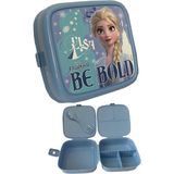 Odea Frozen Beslenme Kutusu Mavi 4 Bölmeli Kız Figürlü 1 Adet Elsa Yemek Saklama Kabı Mavi Beslenme Çantası - Abanoz
