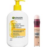 Odea Garnier C Vitamini Parlaklık Veren Temizleyici 250 ml & Maybelline New York Instant Anti Age Eraser Kapatıcı, 01 Light, 6.8 ml - --