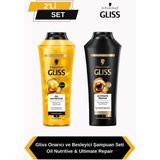 Odea Gliss Onarıcı ve Besleyici Şampuan Seti: Oil Nutritive & Ultimate Repair