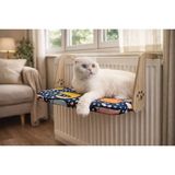 Odea Gobypet Always The Best Kalorifer Petek Radyatör Kedi Yatağı Geniş ve Geniş Köpek Yatağı, Askılı Kedi Yatağı (Kedi Desenli) - 100 x 100 x 10 cm