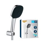 Odea Grohe Vitalio Comfort 110 El Duşu Seti, 110MM Kare 3 Akışlı, Masaj, Yağmur ve Jet Duşu, Duş Başlığı Tutucu, 1750MM Duş Hortumu, Krom, 26176001 - Ahşap