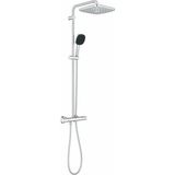 Odea Grohe Vitalio Comfort 250 Termostatik Bataryalı Duş Sistemi, 38 Derece Sabit Sıcaklık Ayarı, 1 Akışlı Kare Tepe Duşu, 2 Akışlı El Duşu, 1750MM Duş Hortumu, Duş Başlığı, Krom, 26696001 - Adaçayı Yeşili