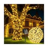 Odea Güneş Enerjili LED Işık Zinciri 12 Metre 100 LED Gün Işığı, Solar Bahçe Işığı, IP65 Su Geçirmez, 8 Aydınlatma Modlu, Balkon, Teras, Ağaç, Çit ve Dış Mekan Dekorasyonu [enerji Sınıfı A] - 1 x 100 cm - 00 Beyaz