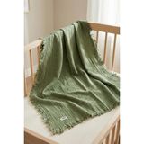 Odea Hamur 4 Katlı Müslin Bebek PIKESI%100 Pamuk 85X100 cm Yenidoğan Bebek Arabası Puset Örtüsü Battaniye Yeşil - 58 x 42 cm - 1 x 32 x 27 cm
