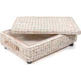 Odea Happimess BSK1006C Chett Minimalist El Dokuma Sümbül/ahşap Yatak Altı Saklama Kutusu, Banyo, Yatak Odası, Dolap, Giriş Yolu, Misafir Odası, Beyaz Yıkama - 001-Renkli