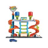 Odea Hot Wheels Mega Araba Yıkama Kulesi Hot Wheels™ City Mega Araba Yıkama ile 1 Adet Renk Değiştiren Arabalar™ Aracı, Çocuklar Için Oyuncak HDP05