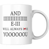 Odea I Will Always Love You Baskılı Kupa Bardak Komik Yazılı Hediyelik Çay Kahve Kupası Coffee Mug - 00-Siyah - Beyaz