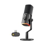 Odea Kablosuz Dinamik Mikrofon, Usb-C, Kablosuz ve Kablolu Çift Mod, 7 Katmanlı Gürültü Azaltma, Rgb Pc Masa Mikrofonu, Oyun/akış / Toplantılar Için, PD100 W, Siyah