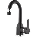 Odea Kare Stil Mix Siyah Lavabo Bataryası Mat Siyah Lavabo Bataryası Aç Kapa