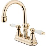 Odea Kingston Brass KS2612PL Governor 10 cm Merkezli Lavabo Bataryası Pirinç Açılır ve Porselen Kol Kolu, Cilalı Pirinç