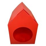 Odea Kırmızı Plastik Kedi Evi, Katlanabilir Tasarım - 02-Gri