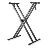Odea Klavye Standı - Ağır Hizmet Tipi Piyano Standı (NK13-3KG Çift Destekli) - Kilitleme Kayışları ile Piyano Klavye Standı - Klavye Çift x Stand - Çocuklar ve Yetişkinler Için Klavye Müzik Standı (Siyah)