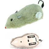 Odea Kurmalı Hareketli Peluş Kedi Oyuncağı (Avcı Fare) - Krem