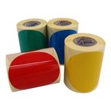 Odea Kuşe Daire Renk Baskılı Çap Etiketi 100MM Daire Ölçülerinde Yuvarlak Çıkartma Sticker Ruloda 250 Adet Kendinden Yapışkanlı Rulo Etiketi Barkod Yazıcılar ile Uyumlu 40MM Kuka (Sarı) - 41 Delft Blue