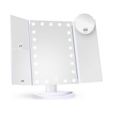 Odea LED Işıklı Katlanabilir Makyaj Aynası - 2x 3x 10X Büyütme Modu - Dokunmatik Touch Ekran - 5 Farklı Ayna