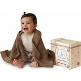 Odea Little Dedi Zoe Bebek Battaniyesi Mocha Mereng -%50 Geri Dönüştürülmüş Pamuk Ve%50 Polyesterden Üretilmiş Bebek Arabası Battaniyesi ve Sarılma Battaniyesi - Grs ve Oeko-Tex Sınıf 1 Sertifikalı - 58 x 42 cm - 1 x 32 x 27 cm