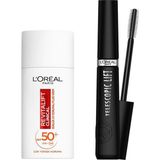 Odea L’oréal Paris Telescopic Lift Maskara & Revitalift Clinical Spf 50+ Günlük Yüksek Uv Korumalı Yüz Güneş Kremi 50 ml Set - 001 Brown