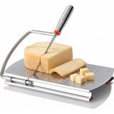 Odea Mallart® Paslanmaz Çelik Peynir Kesme Standı 22X12 cm - Hassas Ölçekli Bıçaklı Peynir Dilimleyici, Tereyağı, Sebze, Meyve ve Şarküteri Kesim Tahtası, Kaymaz Silikon Tabanlı - 0 - 19 L