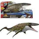 Odea Mattel Jurassic World Rebirth Mosasaurus Aksiyon Figürü ve Mini Dilophosaurus, Geniş Çeneli Dinozor Oyuncağı, Filmden Uyarlanan Tasarım, Bükülebilir Eklemler, Dijital Oyunlar, JCH00 - (DipCamo)Charcoal-White