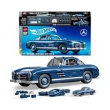 Odea Mattel Mega Hot Wheels Koleksiyona Uygun Yarış Arabası Yapı Oyuncağı, 1500 Parçalı, Metal, 1:12 Ölçekli, Gri Renkli Mercedes-Benz 300 Sl Modeli, HWW25