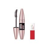 Odea Maybelline New York Lash Sensational Yelpaze Etkili Intense Black Maskara - Ekstra Siyah 9.5 ml & Mini Super Stay Matte Ink Likit Mat Ruj 20 Pioneer Makyaj Seti - 001 Brown