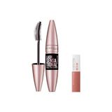 Odea Maybelline New York Lash Sensational Yelpaze Etkili Intense Black Maskara - Ekstra Siyah 9.5 ml & Mini Super Stay Matte Ink Likit Mat Ruj 65 Seductress Makyaj Seti - 001 Brown