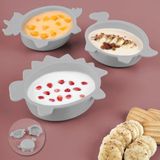 Odea Meleni Baby 3'lü Hayvan Figürlü Silikon Bebek Mama Kasesi Seti - Şekilli Bebek Beslenme Kasesi Gri - 0,33 - 00-Siyah - Beyaz