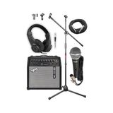 Odea Midex Mga-50-Pak Elektro Gitar Amfisi 50 Watt USB Bluetooth Şarjlı 4 Girişli (Mikrofon Kulaklık Stand Kablo)