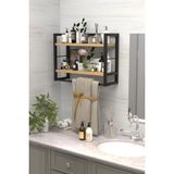 Odea Miyuhome 2 Raflı Metal Düzenleyici Havluluk Baharatlık Duvara Monte Banyo Rafı Metal Organizer Çok Amaçlı Raf Safir Meşe - 0,2 kg