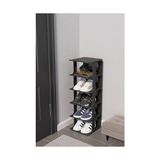 Odea Modern 5 Katlı Ayakkabılık, Portatif Ayakkabı Rafı, Kolay Kurulum, 76X24.5X27.5 Cm, 6 Raf ve Destek Parçaları ile (Siyah) - 0 - Siyah