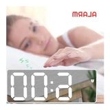 Odea Modern Dijital Masa Saati, Aynalı Alarm, Takvimli ve Termometreli - 0- Koyu Mavi