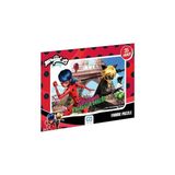 Odea Mucize: Uğur Böceği ile Kara Kedi Lisanslı 35 Parça Çerçeveli 34X24CM Çocuk Puzzle Yapboz (Kırmızı2)