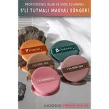 Odea Muggio 5'li Tutmalı Makyaj Pudra Süngeri, Yuvarlak, Islak ve Kuru Kullanımlı, 5x5 Cm, Yeşil Kahve Sarı Pembe - 0-Ten
